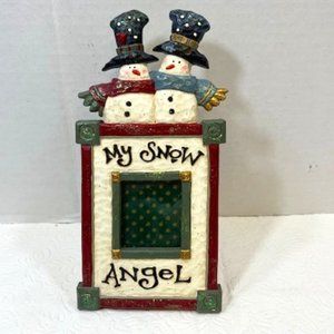 Glitter Snowmen Picture Frame "My Snow Angel" Tabletop 2"x2"